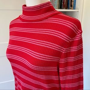 NWT Pink and Red Striped Turtleneck | Anthropologie